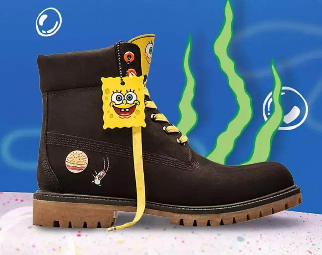 海绵宝宝和Timberland联名系列 经典六寸靴与美味蟹堡超级搭!-NICEOLO