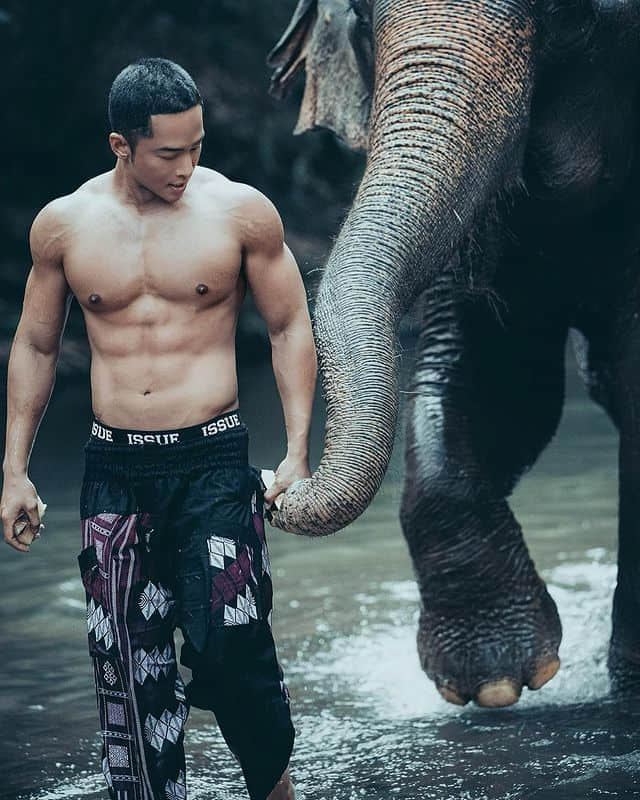 周一品肌肉|海滩热裤伸出长长大象鼻,肌肉大写性感让你全身湿透:SUN-NICEOLO