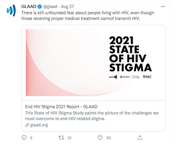 GLAAD 美国艾滋研究机构:只有不到半数的美国人真正了解HIV-NICEOLO