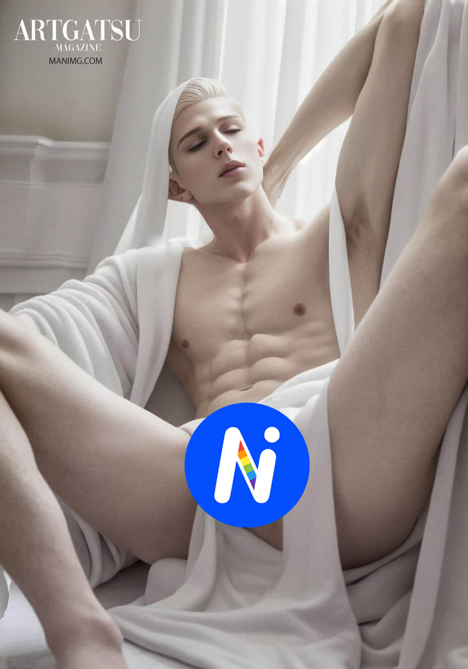 ART GATSU MAGAZINE Noo. 1 AI HUNK White Elf Naked Issue-NICEOLO