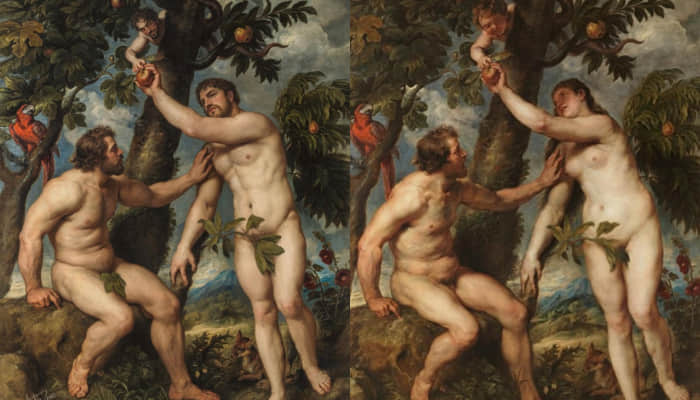 我把名畫變 gay 了! 同志藝術家翻玩經典畫作「偷嚐禁果」-NICEOLO